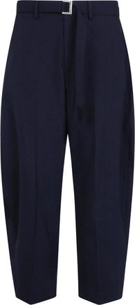 sacai Suiting Pants - Heren - Wijde Broeken - Zwart - L - Wol - Broeken