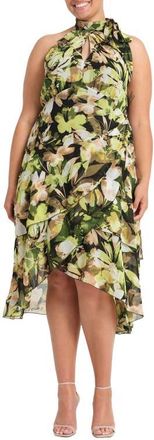 Estelle Chlora Print Ruffle Sleeveless Dress in Ivy at Nordstrom, Size 16W