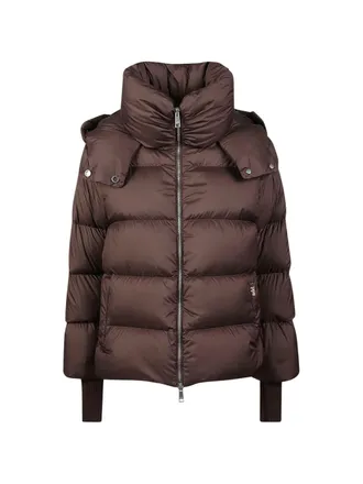 Add Brown Down Cape Quilted Down Jacket