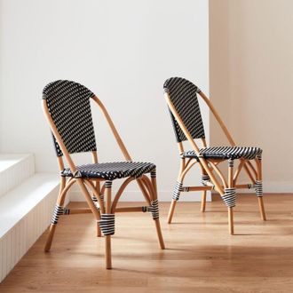 Sweeek Sweeek - Set di 2 sedie bistrot in rattan e polyrattan