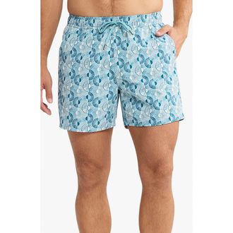 Fair Harbor The Bungalow Water Repellent Swim Trunks in Bay Blue Sunburst at Nordstrom, Size Xx-Large