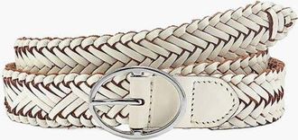 Lascana Woven Leather Belt in White at Nordstrom, Size Medium