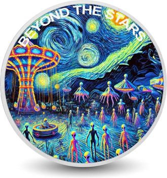 OEM Moneda De Plata De 1 Oz carnaval C&oacute;smico M&aacute;s All&aacute; De Las Estrellas