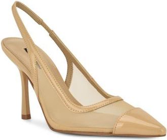 Nine West Jermain Slingback Pointed Toe Pump in Medium Natural at Nordstrom, Size 10.5