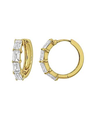 Rina Limor Silver 2.86 ct. tw. White Topaz Hoop Earrings