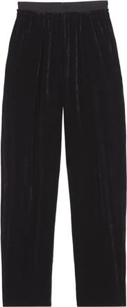 Cortana Roisin- zwarte fluwelen broek - Dames - Broeken - Zwart - M - Broeken