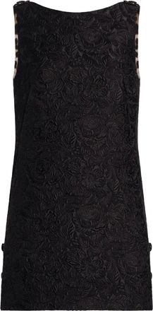 Dolce & Gabbana Abito corto DNA con ricamo a fiori - Nero