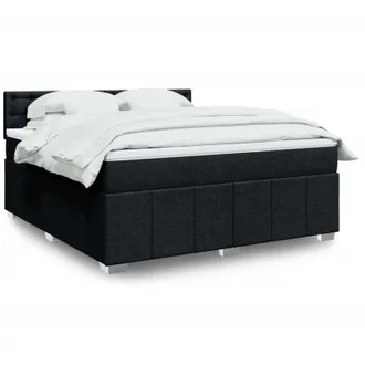 vidaXL Vidaxl - Cama Box Spring Con Colch&oacute;n Tela Negro 180x200 Cm