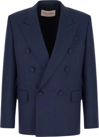 Valentino Garavani Wool Blazer - Heren - Business blazers - Blauw - L - Wol - Kostuums