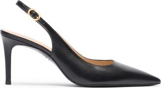 Stuart Weitzman Schoenen, Dames, Zwart, 40 1/2 EU, Leer, Power Slingback 75