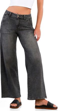 HINT OF BLU Relaxed Wide Leg Jeans in Storm Grey at Nordstrom, Size 25