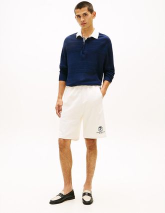 Tommy Hilfiger Mens Monogram Crest Terry Sweatshort - White - XL