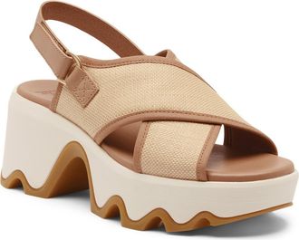 Sorel Kinetic Aura Slingback Platform Sandal in Honest Beige/Gum 16 at Nordstrom, Size 10.5