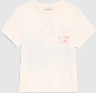 Anine Bing Tee Shirt Shelley Surfer Washed Buttercream