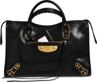 Balenciaga Medium Le City Uptown Leather Top Handle Bag in 1000 Black at Nordstrom