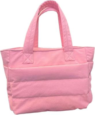 Generic Womens Cross-Body Handbag in Checkered Quilted PU for Office Commuting and Travel Storage (Pink,17.32&times;11.02&times;1.57in)