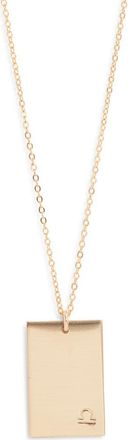 Set & Stones Goldie Zodiac Pendant Necklace in Gold/libra at Nordstrom