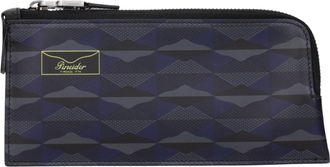 Pineider Geschenkidee Stifteetui Herren Blau/Grau Leder