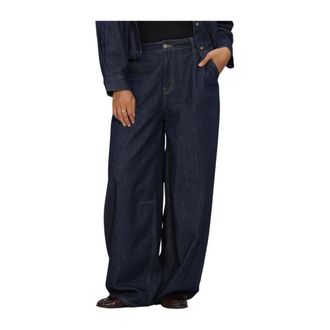 Summum Dames Broeken Balloon Shape Leg Light Cotton Twill - Dames - Jeans - Blauw - Maat: XL Katoen