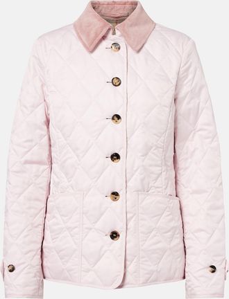 Burberry Corduroy-trimmed quilted jacket