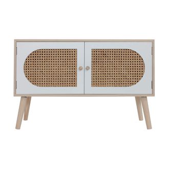 Mobili Rebecca Mobili Rebecca - Rebecca Mobili Mueble De Sal&oacute;n C&oacute;moda De Madera 2 Puertas Blanco Marr&oacute;n Estilo Escandinavo