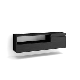 Skraut Home Mueble tv efecto madera negro 150x35x45cm colgado