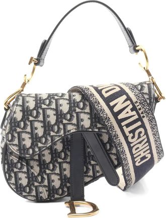 Dior 2010s mini Saddle jacquard tote bag - Blue