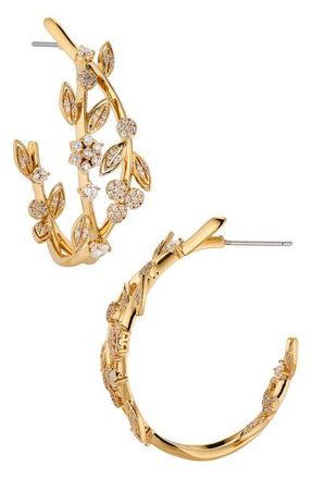 Nadri Midsommer Cubic Zirconia Inside Out Hoop Earrings in Gold at Nordstrom