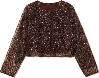 Twin-Set Shirt met pailletten - Bruin