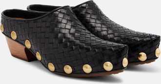 Bottega Veneta Gondola Intrecciato studded leather clogs