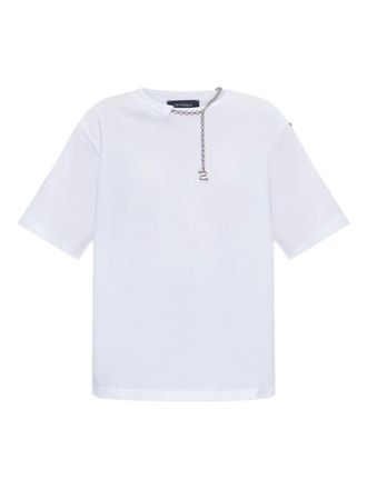 Sportmax Katoenen T-shirt verfraaid met ketting - Wit