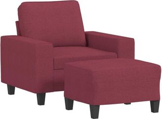 vidaXL Vidaxl - Sillón con taburete tela rojo tinto 60 cm