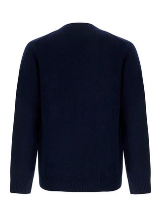 Soft Goat Cashmere Crew Neck Sweater - Blue