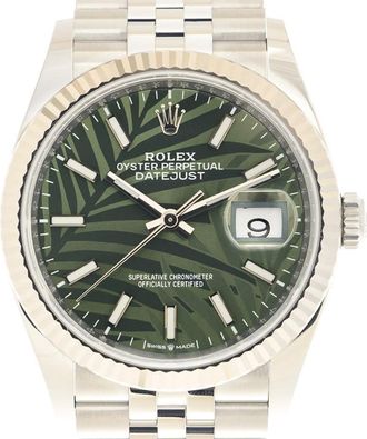 Rolex Datejust 36 Automatic Chronometer Geen Palm Motif Dial Watch 126234GNSPLMJ