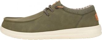Hey Dude Klassieke Sneaker met Nabuk Bovenwerk - Heren - Veterschoenen - Groen - 42 EU - Schoenen