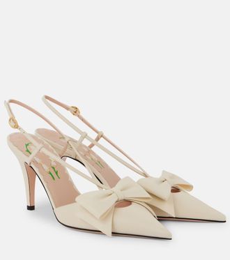 Valentino Garavani Bowow 85 leather slingback pumps