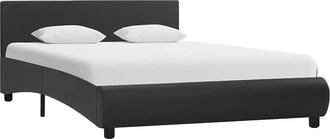 vidaXL Estructura De Cama Con Led De Cuero Sint&eacute;tico Negro 120x200 Cm Vidaxl