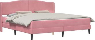 vidaXL Estructura De Cama Con Cabecera Rosa 180 X 200 Cm Terciopelo Vidaxl