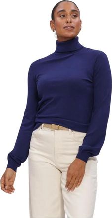 Silvian Heach Truien & Vesten, Dames, Blauw, XS, Silvian Heach Dames Trui Sweater Turtleneck Recik Donkerblauw - Maat XL
