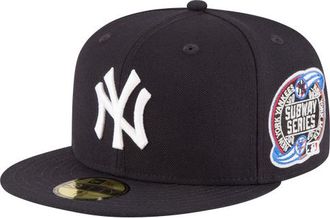 New Era Mens New York Yankees Yankees 59Fifty World Series Side Patch Cap - Navy/White Size 7 1/2