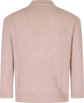 Roberto Collina Lupetto 3/4-Sleeve High-Neck Cashmere-Blend Sweater