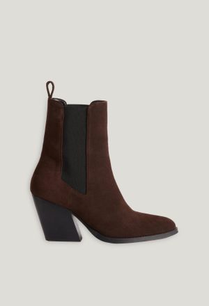 Claudie Pierlot Bottines cuir su&egrave;de chocolat