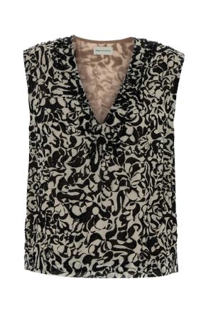 Dries Van Noten Printed Crepe College Top
