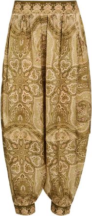 Zimmermann Luna Paisley-print Silk Trousers - Olive - 4 (UK 16 / XL)