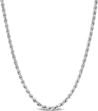 Amour 2.2mm Rope Chain Necklace In Sterling Silver, 20 In