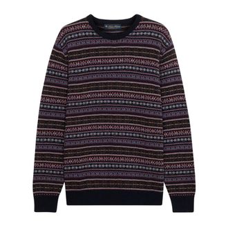 Brooks Brothers Jersey de cuello redondo Fair Isle de lana de cordero - Knitwear - Hombre - Multicolor - 2XL