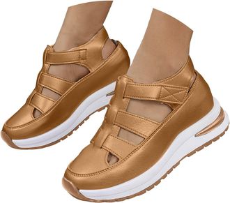 Generic Orthopedic Sandals for Women 2026, Comfortable Sandals with Arch Support Closed Toe Platform Sneaker Breathable Hollow Out Wedge for Casual Dress Walk