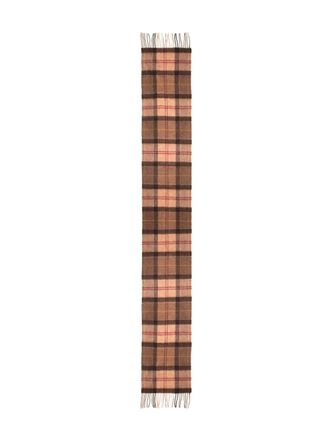 Barbour fringed plaid scarf - unisex - Lambs Wool/Cashmere - One Size - Brown