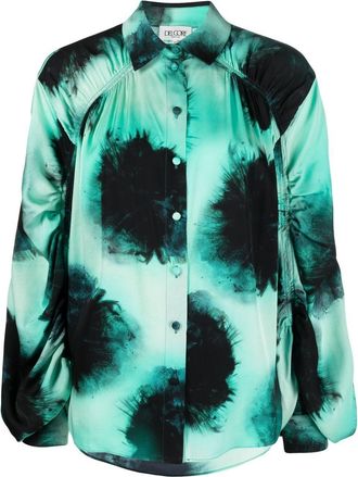 Del Core abstract-print shirt - women - Viscose/Silk - 42 - Green