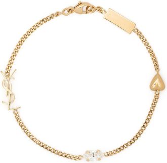 Saint Laurent Cassandre Heart-charm Bracelet